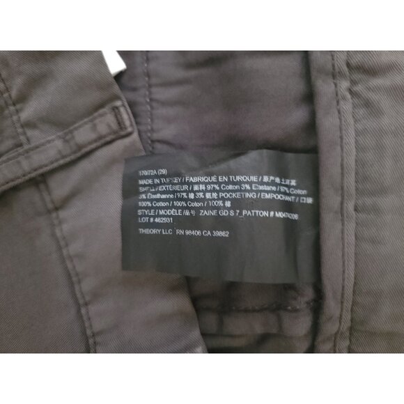 NWT Theory ZAINE Ash Gray Cotton Blend Stretch Flat Front Shorts Men's 29 x 7 - Picture 6 of 7